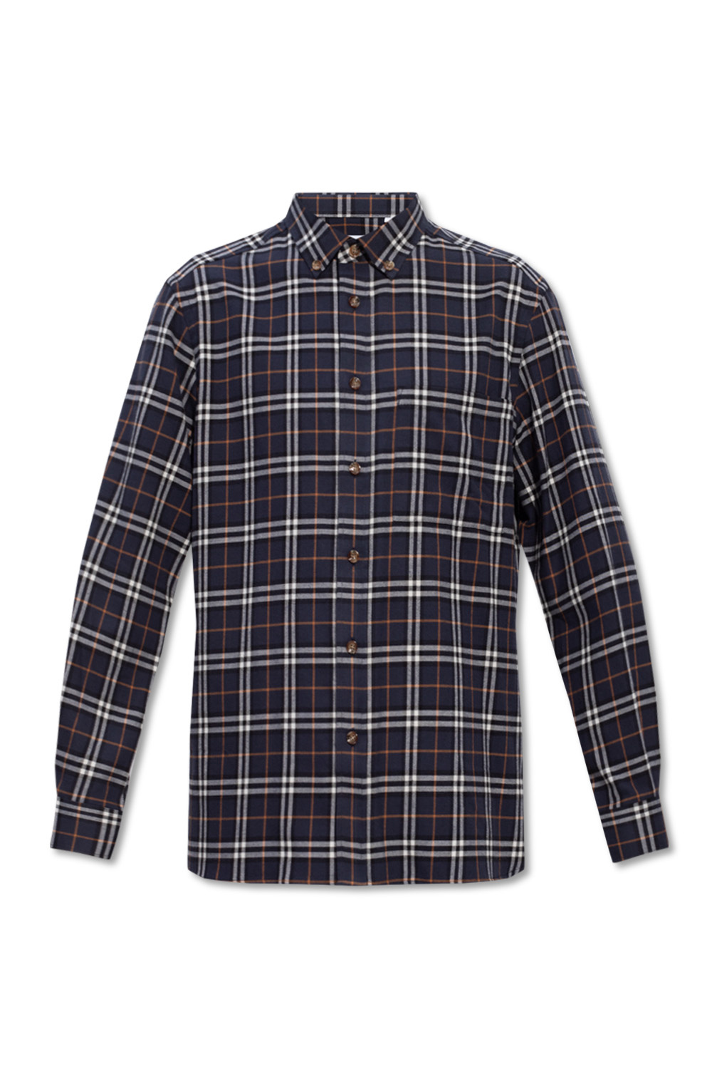 burberry sherwood logo shirt Navy blue Checked shirt Burberry IetpShops KR